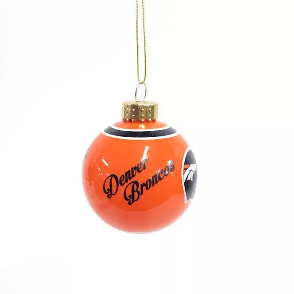 Officially Licensed NFL Denver Broncos Glass Ball Ornament
